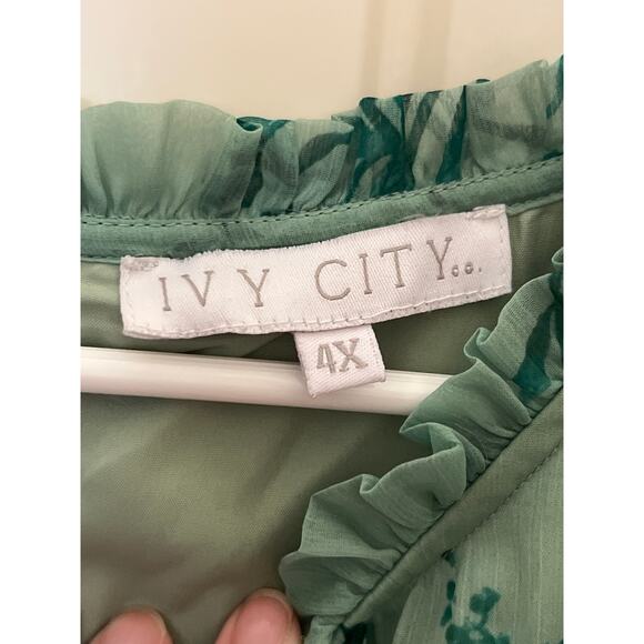 Ivy City Co Geneva Bright Green Floral Maxi Dress Women's Plus Size 4X Indie - Picture 5 of 10